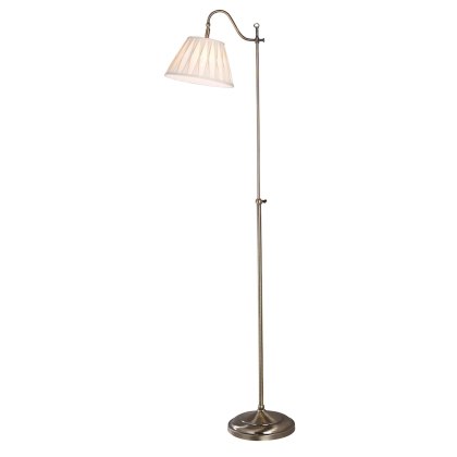 Dar - Suffolk Rise Fall Floor Lamp Antique Brass With Shade Dar - Suffolk Rise Fall Floor Lamp Antique Brass With Shade