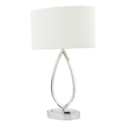 Dar - Wyatt Touch Table Lamp Polished Chrome With Shade Dar - Wyatt Touch Table Lamp Polished Chrome With Shade