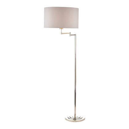 Laura Ashley - Marlowe Swing Arm Floor Lamp (Polished Nickel - With Shade) Laura Ashley - Marlowe Swing Arm Floor Lamp (Polished Nickel - With Shade)