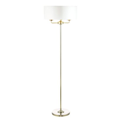 Laura Ashley - Sorrento 3lt Floor Lamp Antique Brass With Ivory Shade Laura Ashley - Sorrento 3lt Floor Lamp Antique Brass With Ivory Shade