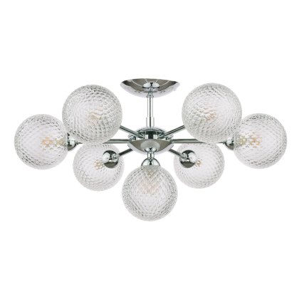 Laura Ashley - Atherton 7lt Semi Flush Polished Chrome Glass Laura Ashley - Atherton 7lt Semi Flush Polished Chrome Glass