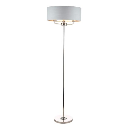 Laura Ashley - Sorrento 3lt floor Lamp Polished Nickel With Silver Shade Laura Ashley - Sorrento 3lt floor Lamp Polished Nickel With Silver Shade