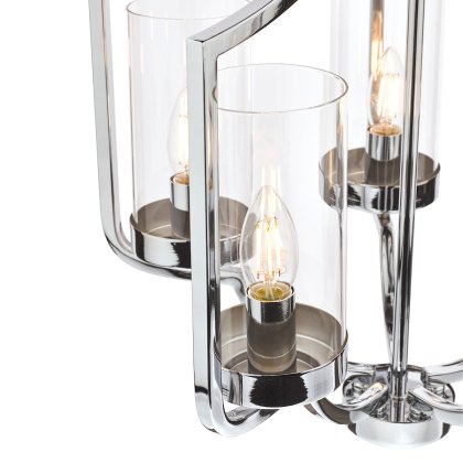 Laura Ashley - Joseph 5 Light Chandelier Polished Chrome Glass Laura Ashley - Joseph 5 Light Chandelier Polished Chrome Glass