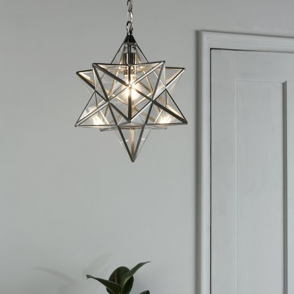 Laura Ashley - Large Star Pendant Silver Glass Laura Ashley - Large Star Pendant Silver Glass