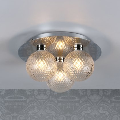 Laura Ashley - Prague 3 Light Flush Bathroom Light IP44 Laura Ashley - Prague 3 Light Flush Bathroom Light IP44