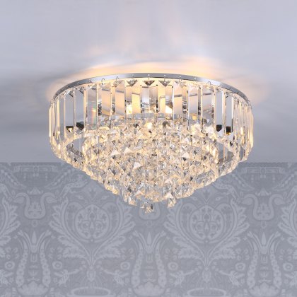 Laura Ashley - Vienna 3 Light Flush Crystal Polished Chrome Laura Ashley - Vienna 3 Light Flush Crystal Polished Chrome