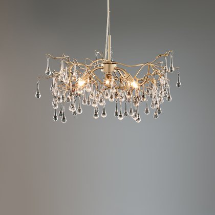 Laura Ashley - Willow 3 Light Pendant Champagne Clear Crystal Laura Ashley - Willow 3 Light Pendant Champagne Clear Crystal