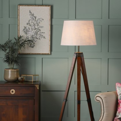 Laura Ashley - Burdale Tripod Floor Lamp (Dark Wood Industrial Brass Base Only) Laura Ashley - Burdale Tripod Floor Lamp (Dark Wood Industrial Brass Base Only)