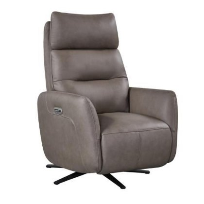 Nashville - Power Swivel Recliner Chair (Dark Taupe Leather) Nashville - Power Swivel Recliner Chair (Dark Taupe Leather)