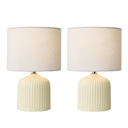 Dar - Gigi Cream Table Lamp With Shade (Twin Pack) Dar - Gigi Cream Table Lamp With Shade (Twin Pack)