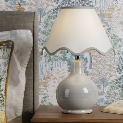 Laura Ashley - Bramhope Table Lamp (Grey Ceramic with Shade) Laura Ashley - Bramhope Table Lamp (Grey Ceramic with Shade)