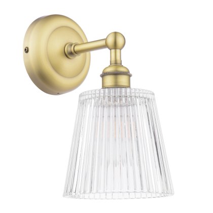 Laura Ashley - Callaghan Wall Light (Matt Antique Brass and Ribbed Glass) Laura Ashley - Callaghan Wall Light (Matt Antique Brass and Ribbed Glass)
