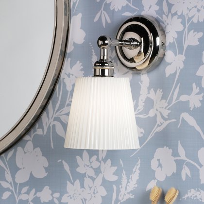 Laura Ashley - Callaghan Wall Light (Polished Nickel and Glass) Laura Ashley - Callaghan Wall Light (Polished Nickel and Glass)
