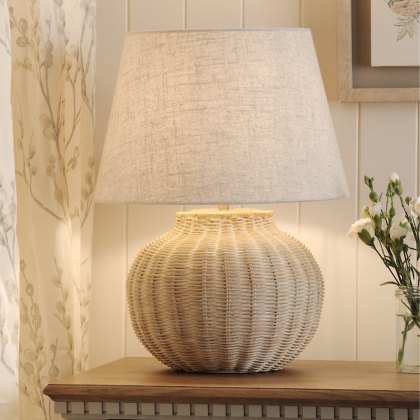 Laura Ashley - Fernhill Large Rattan Table Lamp with Shade Laura Ashley - Fernhill Large Rattan Table Lamp with Shade