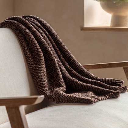 Throws - Deco Luxe Chunky Chenille (Choc) Throws - Deco Luxe Chunky Chenille (Choc)