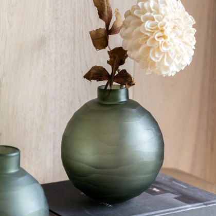 Accessories - Bevelled Glass Globe Vase (Green) Accessories - Bevelled Glass Globe Vase (Green)