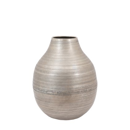 Accessories - Zahara Hammered Metal Vase Antique Silver Accessories - Zahara Hammered Metal Vase Antique Silver