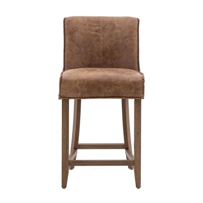 Tarnby - Bar Stool Brown Leather (pair of stools) Tarnby - Bar Stool Brown Leather (pair of stools)