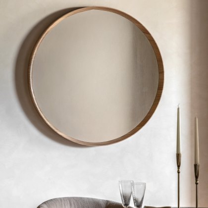 Mirrors - Cedar Round Mirror Oak Large Mirrors - Cedar Round Mirror Oak Large