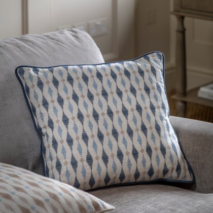 Cushions - Sierra Ikat Embroidered Cushion Ink Blue Cushions - Sierra Ikat Embroidered Cushion Ink Blue