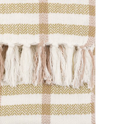 Throws - Arvo Grid Woven Throw Green / Rust Throws - Arvo Grid Woven Throw Green / Rust