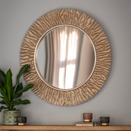Mirrors - Falia Round Mirror Gold Mirrors - Falia Round Mirror Gold