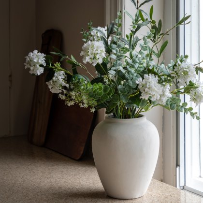 Faux Flowers - Eucalyptus Floral Vase Arrangement Faux Flowers - Eucalyptus Floral Vase Arrangement