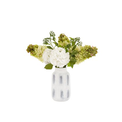 Faux Flowers - Hydrangea Floral Vase Arrangement Faux Flowers - Hydrangea Floral Vase Arrangement