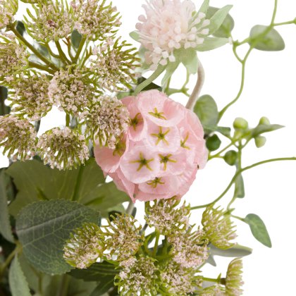 Faux Flowers - Pink Mixed Wrapped Bouquet Faux Flowers - Pink Mixed Wrapped Bouquet