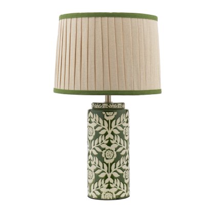 Joules - Highclere Table Lamp Green Ceramic and Antique Brass With Shade Joules - Highclere Table Lamp Green Ceramic and Antique Brass With Shade