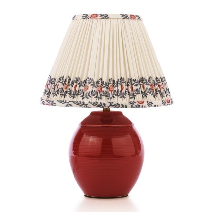 Joules Wentworth - Table Lamp With Shade Red Ceramic and Matt Antique Brass Joules Wentworth - Table Lamp With Shade Red Ceramic and Matt Antique Brass