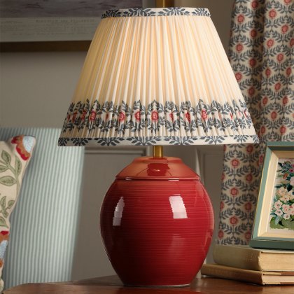Joules Wentworth - Table Lamp With Shade Red Ceramic and Matt Antique Brass Joules Wentworth - Table Lamp With Shade Red Ceramic and Matt Antique Brass