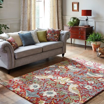 Morris Co - Strawberry Thief Crimson Rug Morris Co - Strawberry Thief Crimson Rug