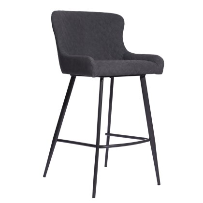 Omega - Bar Stool (Grey Faux Leather) Omega - Bar Stool (Grey Faux Leather)