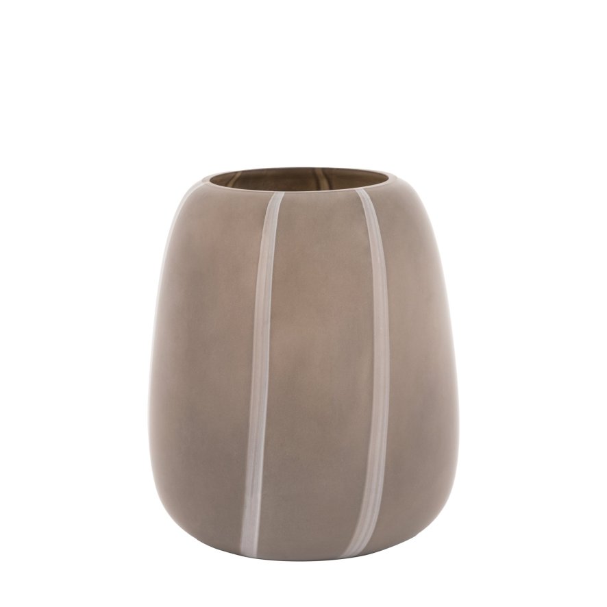 Accessories - Claro Taupe Stripe Glass Vase Accessories - Claro Taupe Stripe Glass Vase