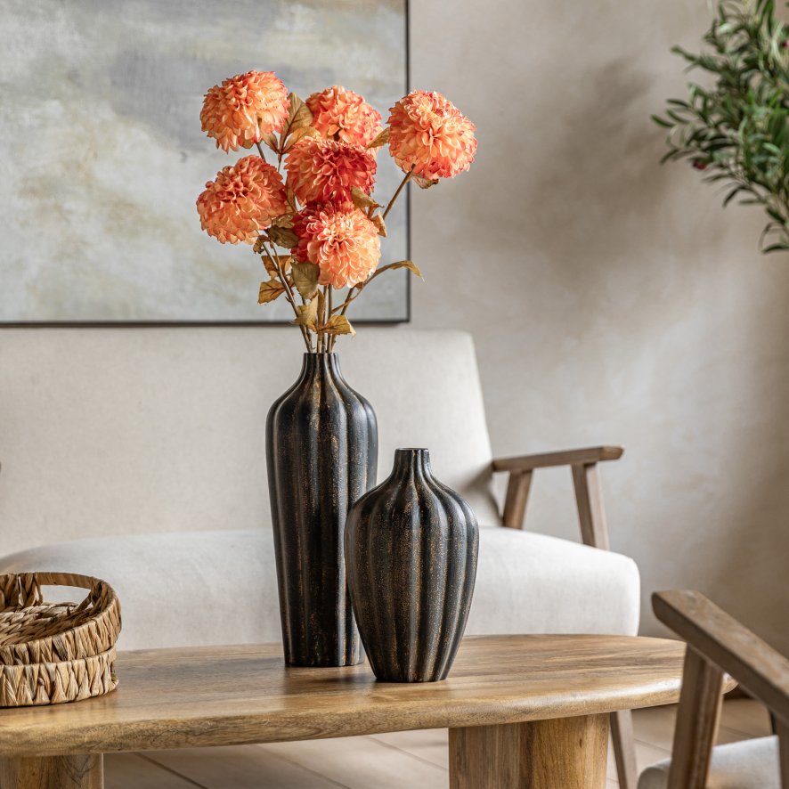 Faux Flowers - Faux Stem Dahlia Orange (6pk) Faux Flowers - Faux Stem Dahlia Orange (6pk)