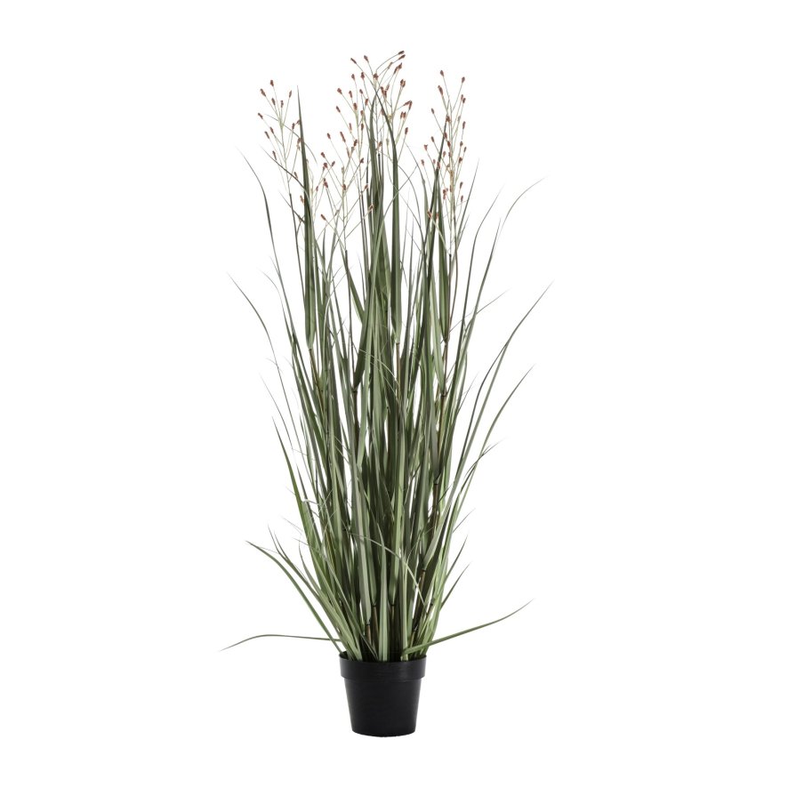 Faux Plants - Potted Grass w/9 Heads Green/Russet Faux Plants - Potted Grass w/9 Heads Green/Russet