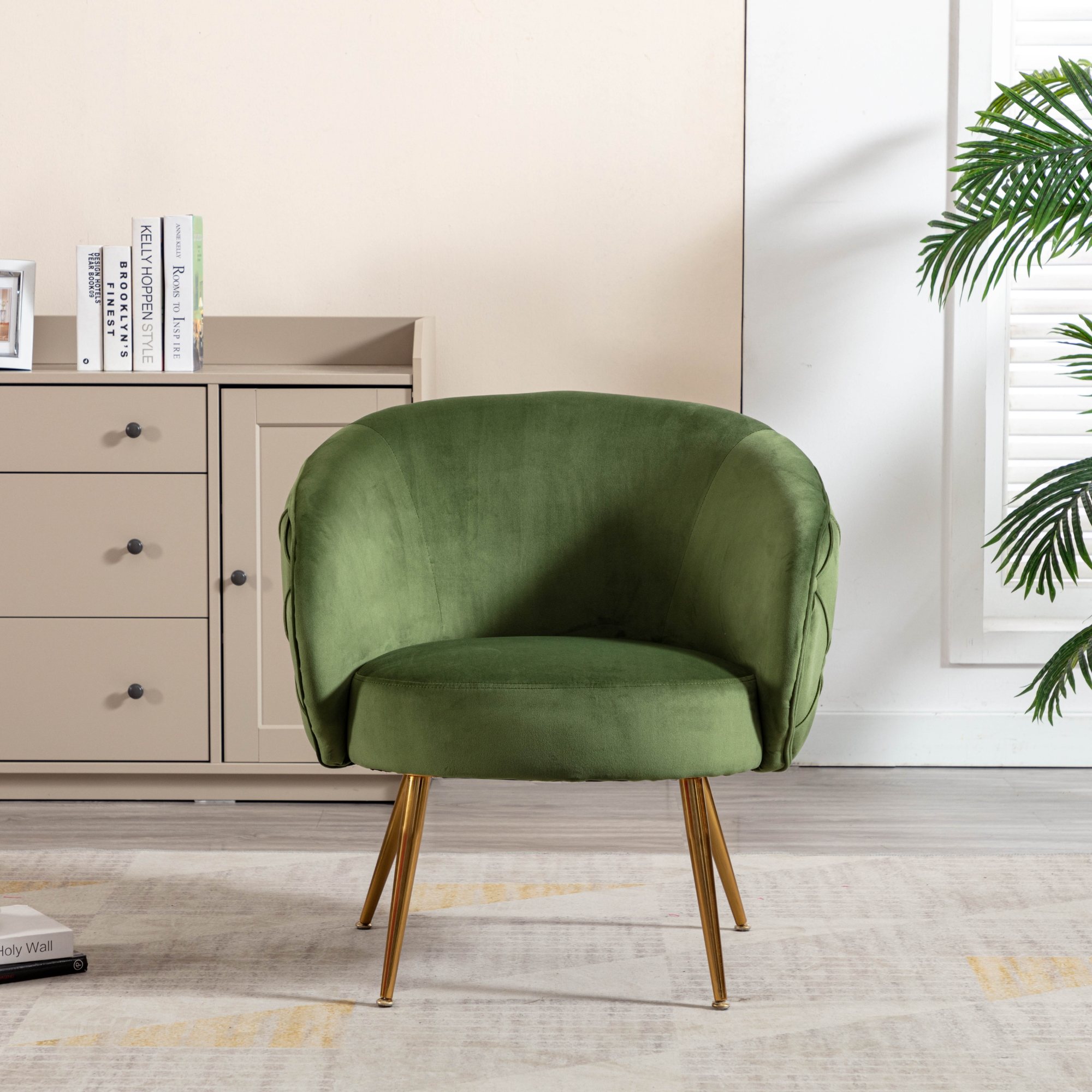 Green patterned deals chair