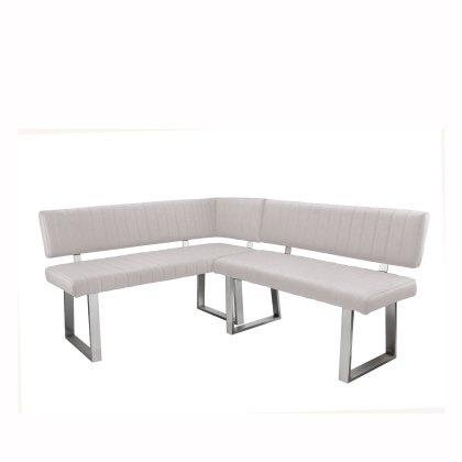 Athens - Left Hand Facing Corner Bench (Light Grey Faux Leather) Athens - Left Hand Facing Corner Bench (Light Grey Faux Leather)