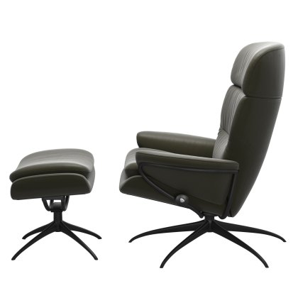 Stressless Rome - Recliner Chair and Footstool with Adjustable Headrest (Star Base)