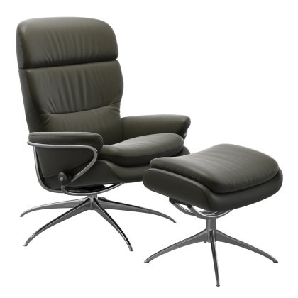 Stressless Rome - Recliner Chair and Footstool with Adjustable Headrest (Star Base) Stressless Rome - Recliner Chair and Footstool with Adjustable Headrest (Star Base)