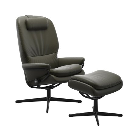 Stressless Rome - High Back Recliner Chair with Footstool (Cross Base) Stressless Rome - High Back Recliner Chair with Footstool (Cross Base)
