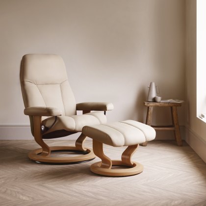 Stressless Consul - Recliner Chair and Footstool (Classic Base)