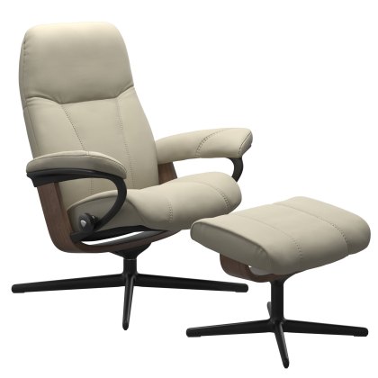 Stressless Consul - Recliner Chair and Footstool (Cross Base) Stressless Consul - Recliner Chair and Footstool (Cross Base)