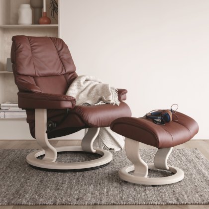 Stressless Reno - Recliner Chair with Footstool (Classic Base)