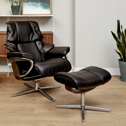 Stressless Reno - Recliner Chair with Footstool (Cross Base)