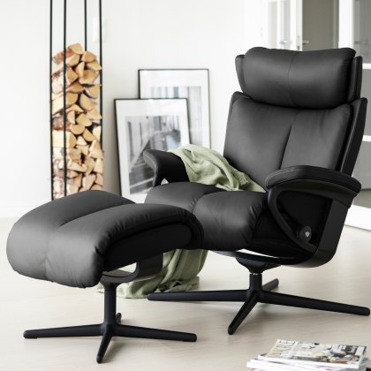 Stressless Magic - Recliner Chair with Footstool (Cross Base)