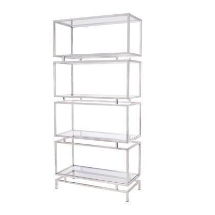 Abington - Clear Glass Display Unit with Stainless Steel Frame