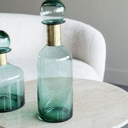 Jorum - Tall Glass Bottle with Lid (Brass Detail)