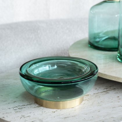 Jorum - Glass Bowl with Brass Detail